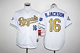 Kansas City Royals #16 Bo Jackson White 2015 World Series Champions Gold Program Flex Base Jersey,baseball caps,new era cap wholesale,wholesale hats
